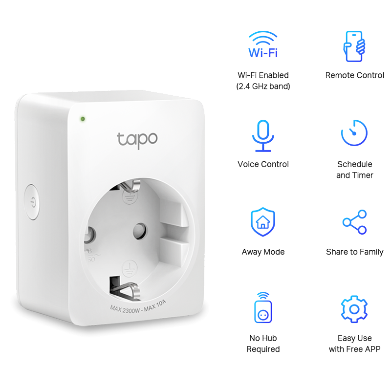 Enchufe Wi-Fi Inteligente Mini TAPO P100 compatible ALEXA