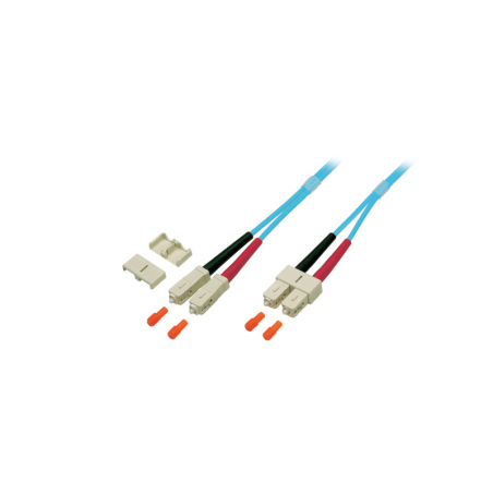 EFB - Latiguillo de fibra SC/ SC, 50/ 125µ, OM3, MM, LSZH, aqua, 3mm - 1m