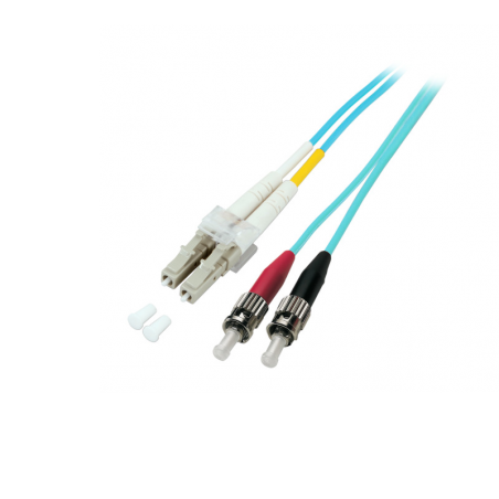 EFB - Latiguillo de fibra LC/ ST, 50/ 125µ, OM3, MM, LSZH, aqua, 3mm - 1m
